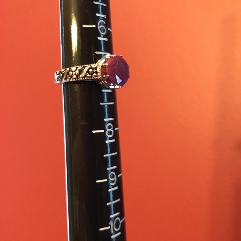 Red Cranberry Ruby 925 Sterling Silver Ring - image 7